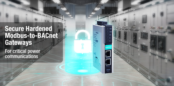 Moxa secure hardened Modbus to BACnet gateway